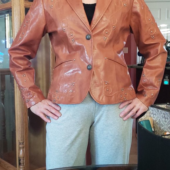 Cripple Creek Women's Medium (M) Vintage Genuine Leather Jacket - Studded/Lined - Picture 12 of 12